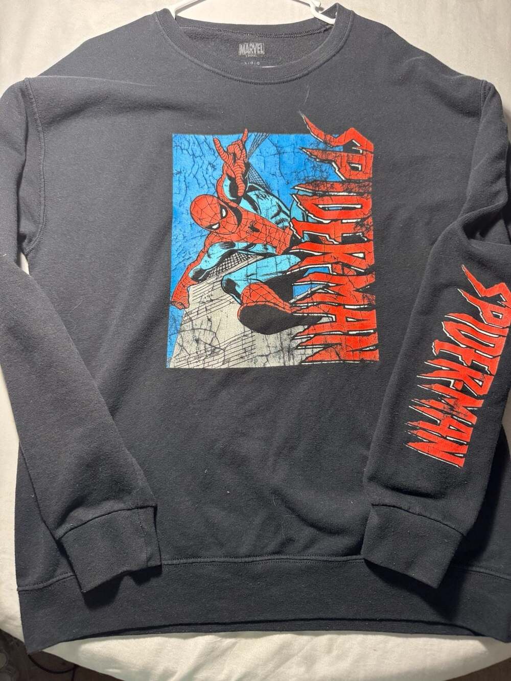 Marvel Spider-Man Graphic Print Crewneck Sweatshirt by Mad Engine